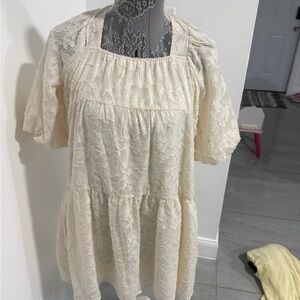 Lush Cream Lace Dress